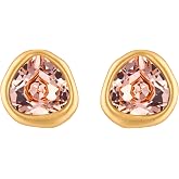 18k Gold Plated Austrian Crystal Stud Earrings, Sparkly Crystals Framed with Abstract Shapes, Hypoallergenic, Colorful and Unique Jewelry Gift for Women