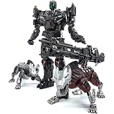 GERYNS Deformation Toy Sportscar 9.5-inch Action Figure | Deformable Robot Gear Joints Alloy Parts with 2 Dogs for Adults Kids