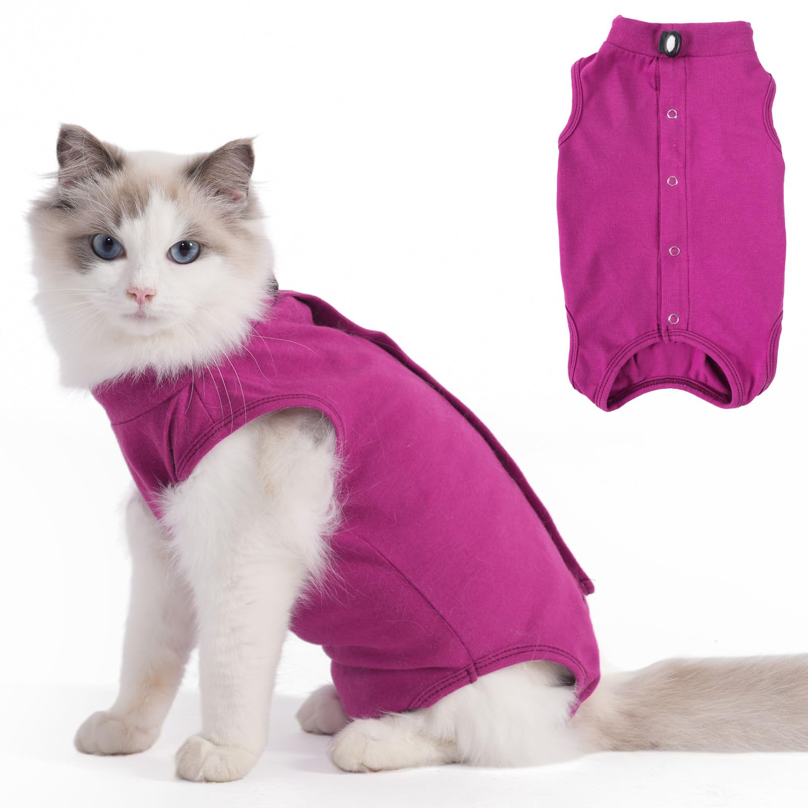Axcimond Cat Recovery Suit Body Suits for Medical Spay Surgical Cats Suits Kitten Bodysuit Post Surgery Cats Onesie Surgery Recovery Suit Cat Clothes After Surgery Collar & Cone Alternative