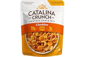 Catalina Crunch Protein Snack Mix with Cheese Crisps - 10g Protein, 1g Sugar per Serving - Good Source of Fiber, Keto, Gluten Free - Cheddar, 5.25 Ounce Bag (Pack of 1)