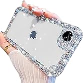 Changjia Clear Glitter Case for iPhone 16e, Cute Luxury Bling Sparkly Diamond Rhinestones Camera Protection Soft TPU Bumper Shockproof Women Girls Slim Protective Case for iPhone 16e 6.1" 2025 (Clear)