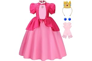 Esvaiy Princess Peach Costume Dress Girls Halloween Costumes Cosplay Kids Toddler Dresses Up for Baby 3t 4t 5t