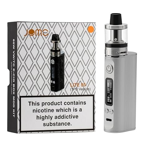 JOMO TECH E-Zigarette Einsteiger-Set Box Mod Lite 80 Akkuträger E Zigaretten Set inkl. Sub Ohm OCC Coil Verdampfer Nikotinfre