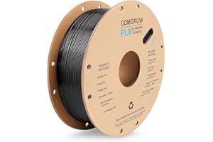 Comgrow PLA 3D Printer Filament, 3D Printer PLA Filament 1.75mm, Dimensional Accuracy +/- 0.02 mm, 1KG Spool PLA Black