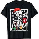 Christmas Skeleton Hot Chocolate Xmas Men Women Kids Youth T-Shirt