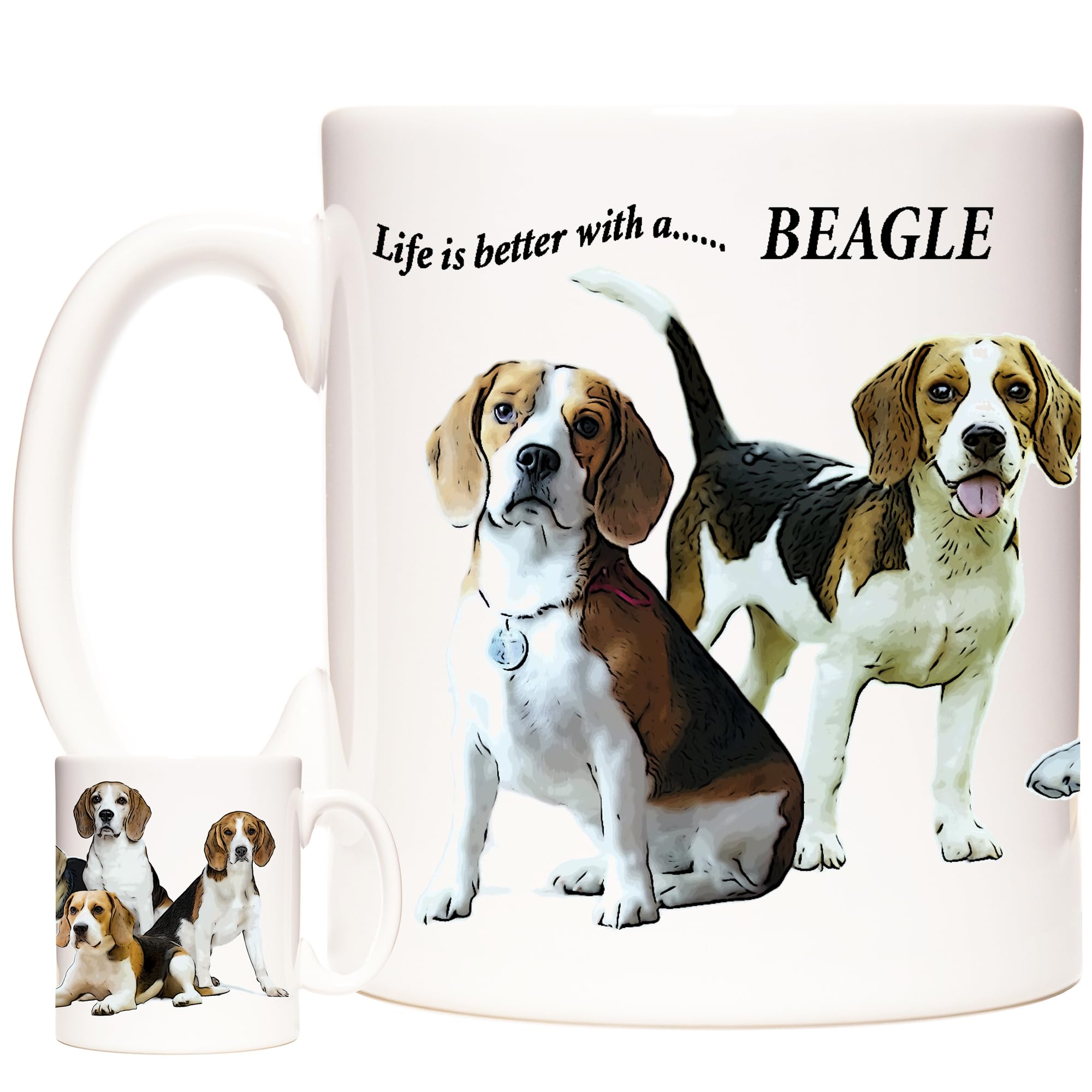 Beagle Dog Coffee Mug, Beagle Gift Mug, Beagle Photo Mug. 11oz Ceramic Mug Gift for Beagle Dog Owners. Beagle Mum Gift. Beagle Dad Gift