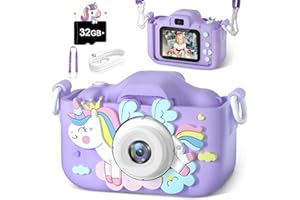 Anesky Kids Camera, 1080P HD Kid Digital Camera with 32GB TF Card, Educational Learning Toys for Ages 5-7, Best Christmas & B