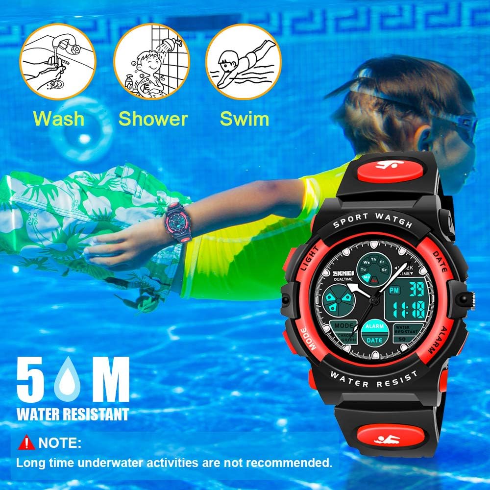 Dreamingbox Girl Birthday Presents Gifts Age 5-12, LED 50M Waterproof Digital Sport Watches for Kids Cool Toys for 5-12 Year Old Girls ZHRed MMUSPW03: Sports & Outdoors