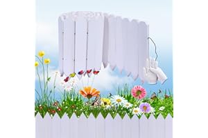 HYBDAMAI Garden Wooden Short Fence Garden Edging Border Anti-Corrosive Wood Landscape Border Edging with Butterfly Ornaments for Gardens Lawns Balconies Courtyards Planting Fences