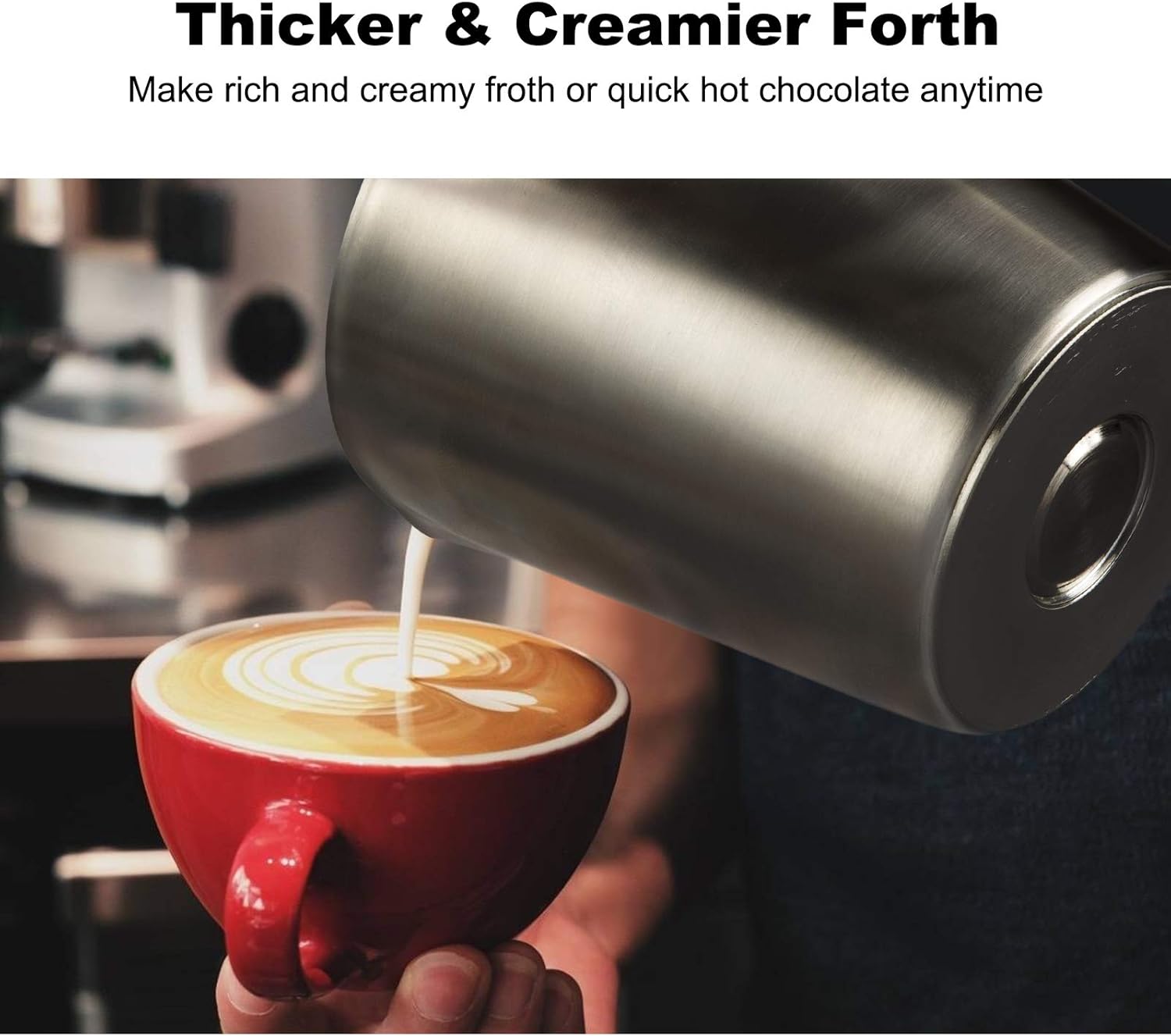 Secura 4 in 1 Electric Automatic Milk Frother and Hot Chocolate Maker Machine 17oz/500ml Foam Stainless Steel Dishwasher Safe Cordless Detachable Milk Jug: Kitchen & Dining
