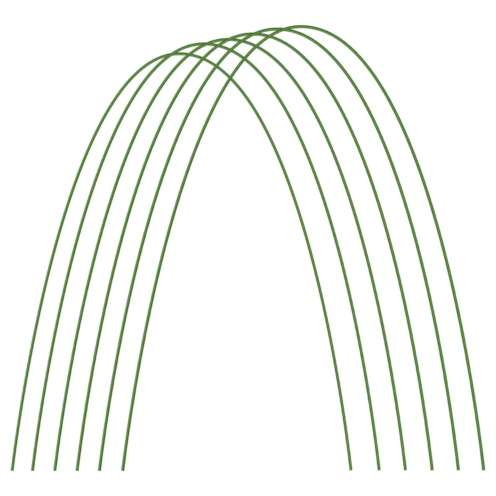 JYCRA 6 Pack Metal Garden Stakes, 4ft Rust-free Bendable Steel with Plastic Coated Support Hoops Plant Sticks for Tomato, Cucumber, Bean