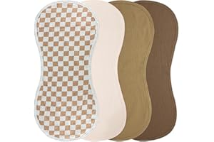 NDAHJAHD 4-Pack Muslin Changing Pad Liners, Extra Thick & Ultra Soft for Warm Comfort, Waterproof Diaper Mat for Keekaroo Peanut & All Standard Baby Changers, 2-Sided Reusable (Brown)