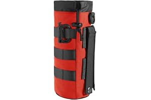 FRTKK Tactical MOLLE Water Bottle Pouch with Drawstring Open Top & Mesh Bottom, Military Water Bottle Holder Bag Sports Travel Hydration Carrier