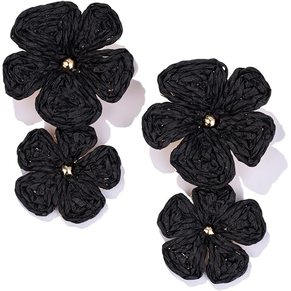 Handmade Flower Raffia Drop Earrings - NWOT Amazon.com: Handmade Raffia Flower Drop Dangle Earring- Boho  main image 3