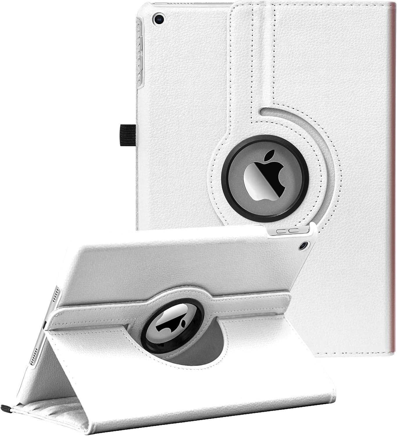 WorldBiz Case for iPad 10.2 inch Fit 9th Generation 2021 / 8th Generation 2020 / 7th Generation 2019-360 Degree Rotating Case Cover For iPad 10.2'' With Auto Sleep Wake (White)