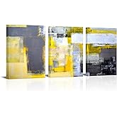 LyerArtork 3 Pieces Abstract Wall Art Canvas Prints Gold Grey Minimalist Oil Paintings Wall Decor Neutral Modern Artwork for Living Room Bedroom Office Home Kitchen Decor 12"x16"x3pcs