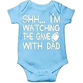 AW Fashions Shh... I'm Watching The Game With Dad Baby Bodysuit Funny Infant Clothes Romper Boy Clothes
