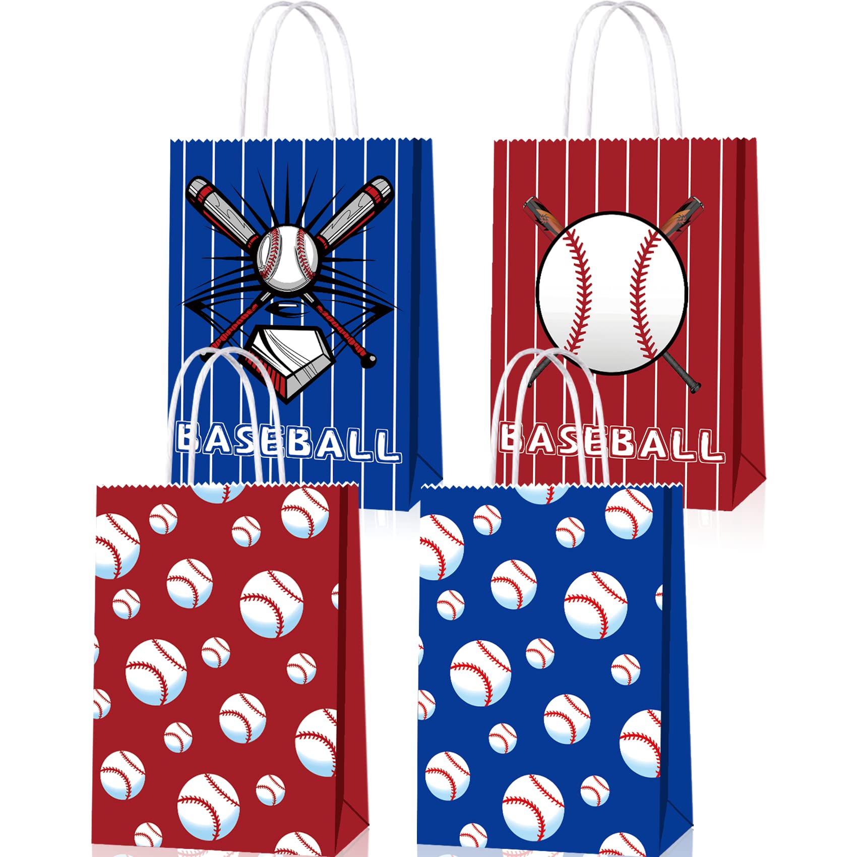 Photo 1 of 16 PCS Baseball Gift Bags - Baseball Theme Party Supplies with Handle - Treat & Favor Bags