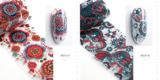 10 Sheets Paisley Colorful Nail Transfer Foil Transfer Stickers Nail Art Foil DIY Nail Art Decals Starry Sky Foil Stickers