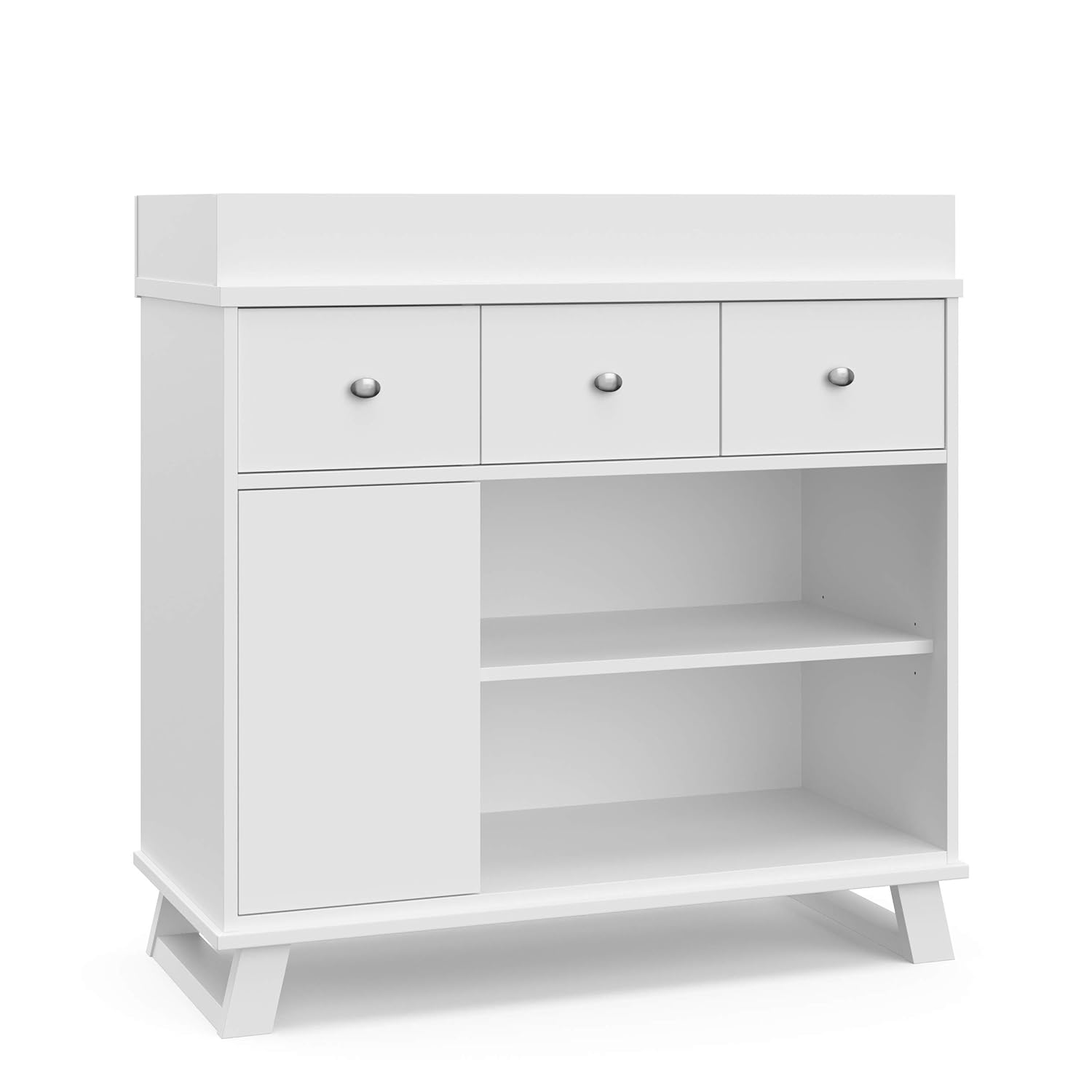 modern white changing table