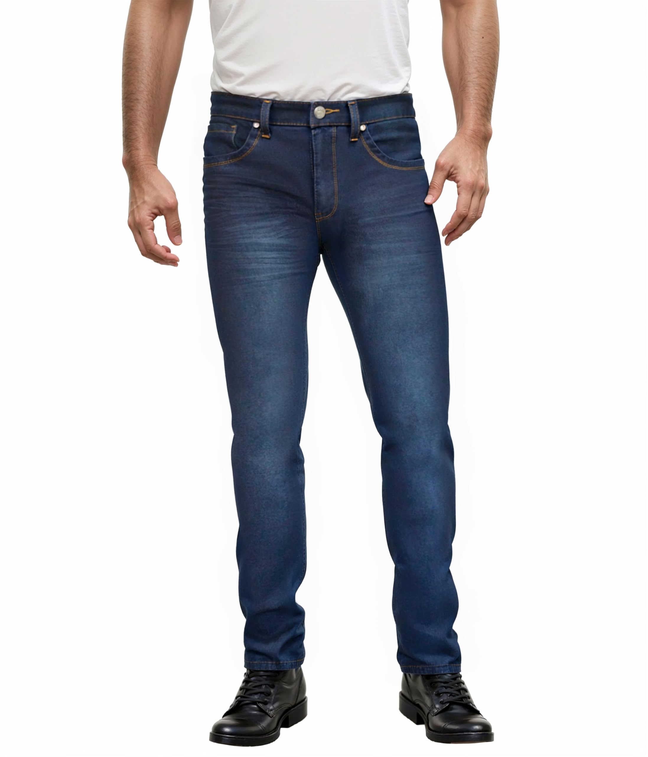 Photo 1 of ETHANOL Mens Super Comfy Straight Stretch Jersey Denim Jean AKP44073SK Indigo Contrast 34