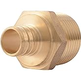 Sharkbite 3/4 x 1 Inch Crimp MNPT Male Adapter, Brass Plumbing Fitting, PEX Pipe, Copper, UC139LFA