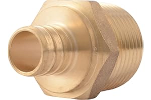 SharkBite 3/4 x 1 Inch Crimp MNPT Male Adapter, Brass Plumbing Fitting, PEX Pipe, Copper, UC139LFA
