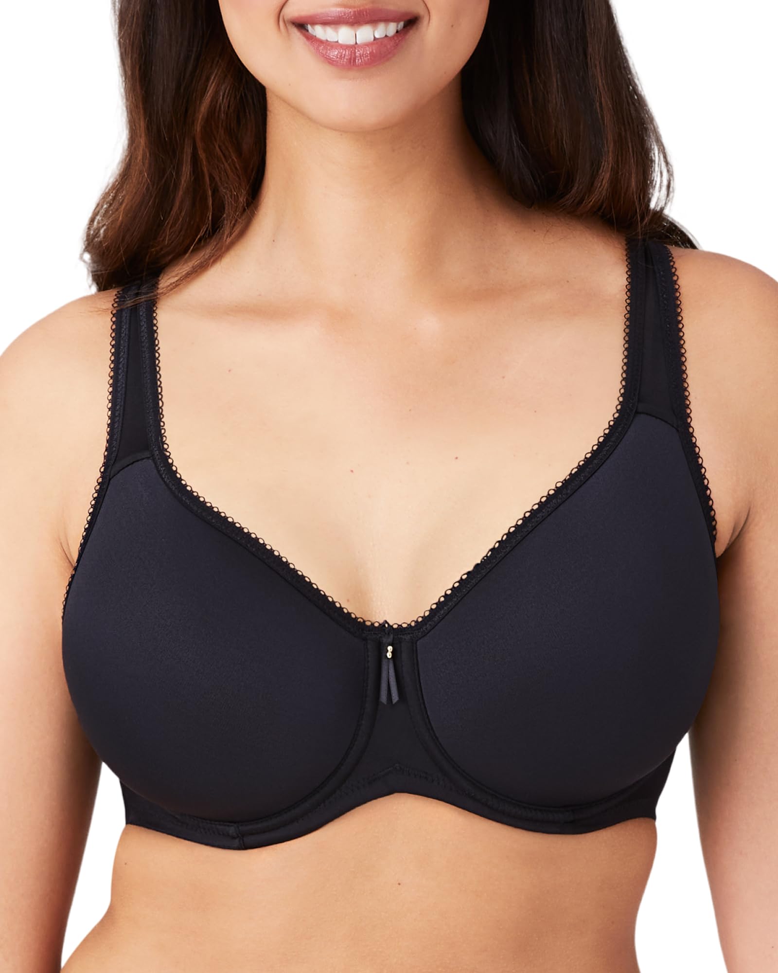 Photo 1 of Wacoal Women's Basic Beauty Contour T-Shirt Bra, Black, 40DDD