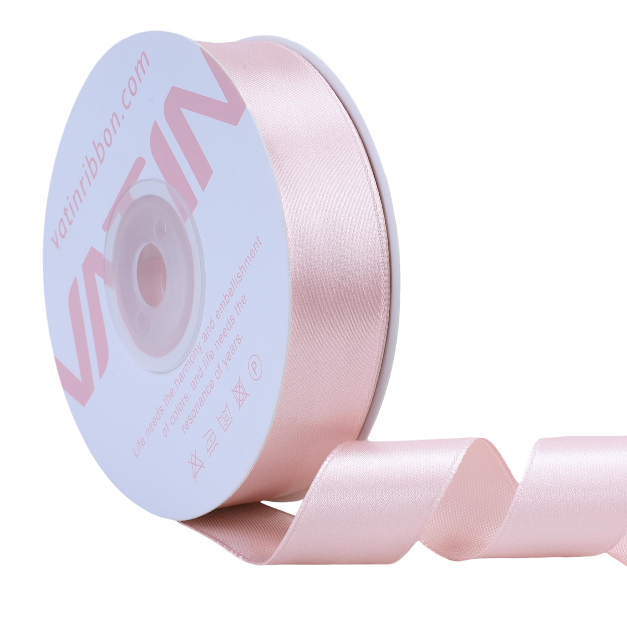 VATIN Rose Gold Satin Ribbon Polyester 20mm X 23m(25 Yards) Craft Fabric Ribbon Perfect for Gift Wrapping,Hair Bow,Party Balloon Trimming, Cake Decoration Sewing and Other Craft Projects