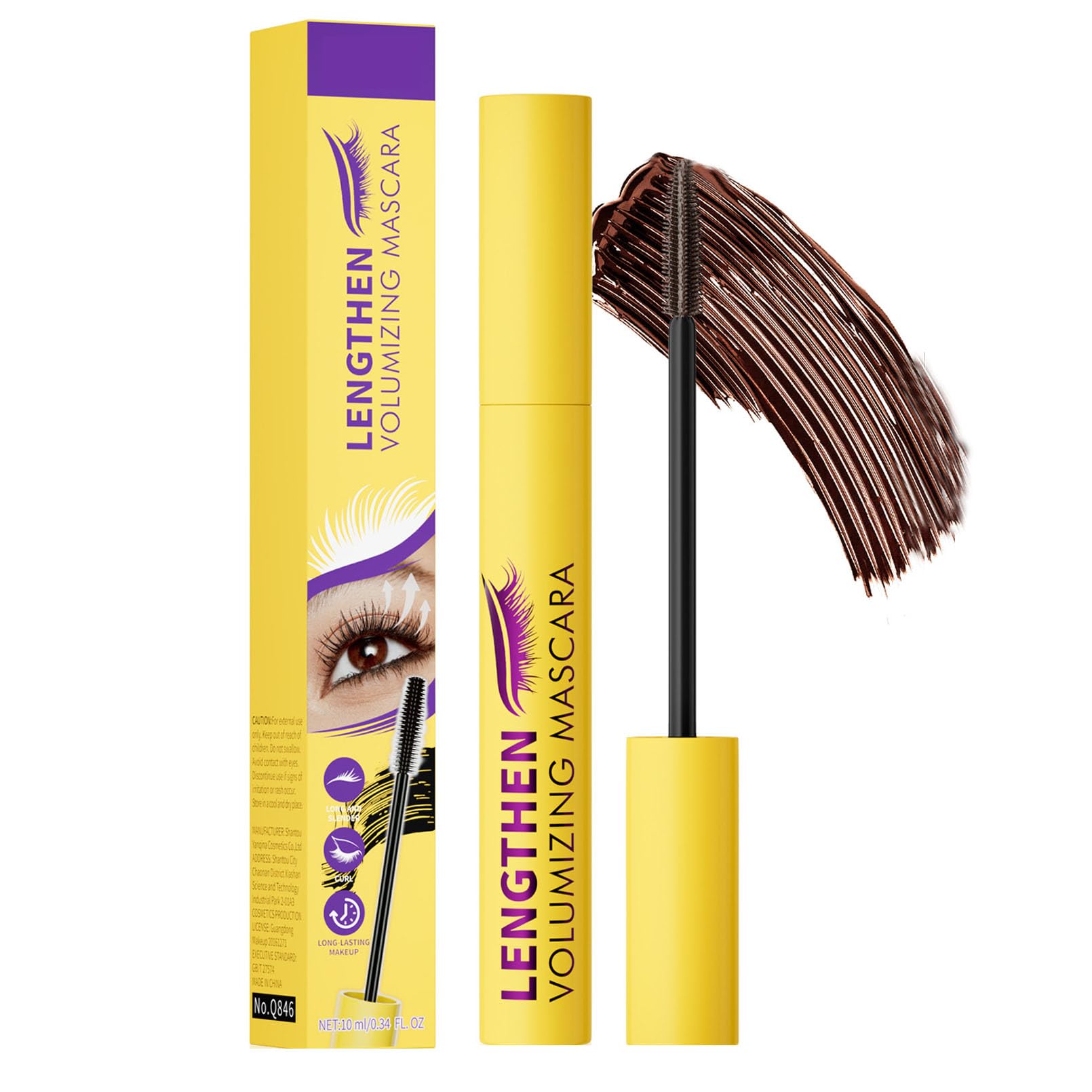 Photo 1 of MOLAKS Colossal Bubble Mascara - Air Volume & Curl Formula for Lashes, Clump-Proof & Long-Lasting, Enhances Natural Look with Curl Boost Lash (#02 Brwon)