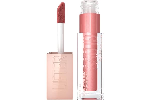 Maybelline New York Lifter Gloss, Hydrating Lip Gloss, High Shine for Fuller Looking Lips, Moon, Nude Pink, 5.4 ml