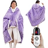 Klaggie Heated Shawl Wraps for Women, Wearable Heated Throw Blanket, Electric Heated Wrap Poncho with Pockets,6 Heating Levels 4 Hours Auto-Off, Overheat Protection Machine Washable, 50”x64”, Purple