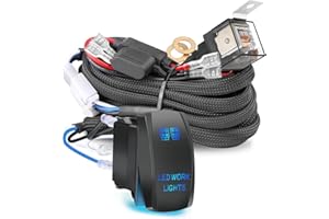 NR NIRIDER Nirider Wiring Harness 2 Lead, 12V 40A Rocker Switch Relay Fuse Nylon Wiring Harness Kit for LED Light Bars Fog Lights Work Lights Driving Lights Offroad LED Pods Wire Kit for Truck UTV ATV Boat