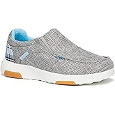 Women's Orthopedic Slip-On Loafers Walking Shoes: Breathable Plantar Fasciitis Supportive Loafers Shoes, Flat Feet High Arch Rebound Heel and Foot Pain Relief Soft Loafers Grey Blue Size 9.5