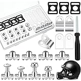 26 Pcs Helmet Repair Kit Include Helmet Chin Strap Screwdriver 4 Pcs R Shape Football Visor Clips 12 Screws with Nuts 4 Rubbe