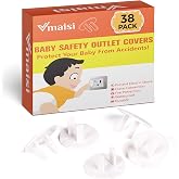Vmaisi 38 Pack Outlet Covers ChildProof Plug Protector White | Baby Proofing Electrical Safety Outlet Plugs