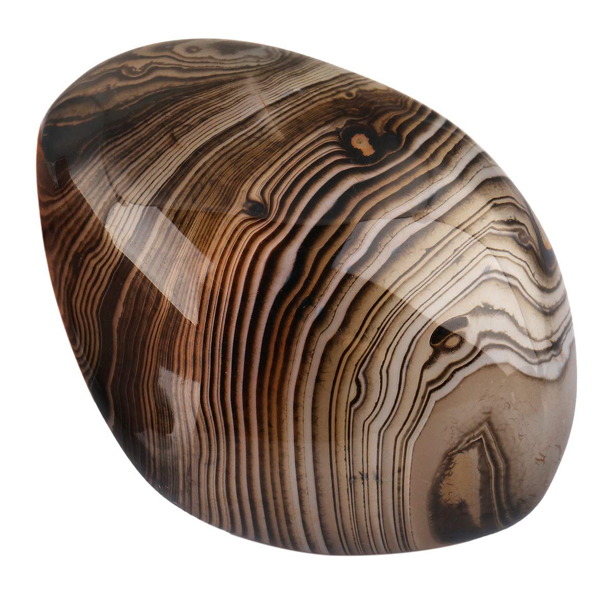 KYEYGWO Polished Banded Agate Healing Crystal Palm Stones, Irregular Tumbled Worry Stones for Meditation Treatment Chakra Balancing