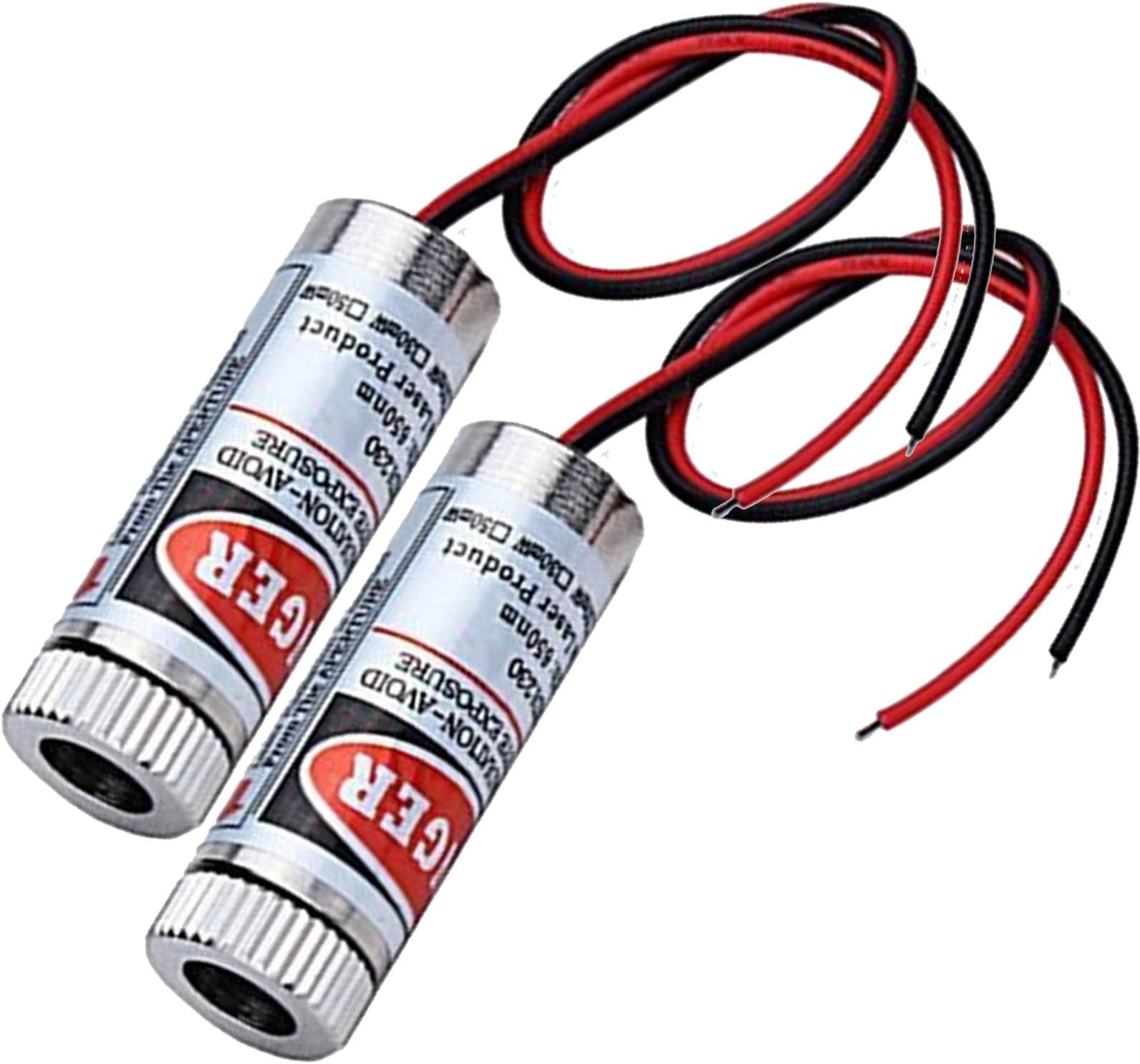 2pcs Focusable 650nm 5mW 3-5V Red Laser Dot Module Diode w/Driver Plastic Lens