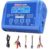 LiPo Charger 80W 6A Fast Balance Battery Chargers for RC Car Boat Drone | Smart Digital Battery Pack Charger Discharger for 1S-6S LiPo LiFe Li-ion 1-15S NiCD NiMH 2-20V PB Smart Battery Batteries