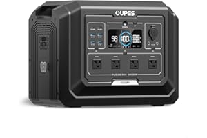 OUPES Mega 1 Portable Power Station 2000W (Surge 4500W), 1024Wh LiFePO4 Battery Solar Generator, Expandable to 5kWh, UPS, for Home Backup Power, Camping & Road Trips (Solar Panel Optional)