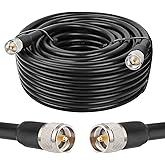 MOOKEERF Cable coaxial UHF CB, 50 pies KMR400 PL259 macho a macho, cable coaxial UHF de baja pérdida, cable coaxial CB para r