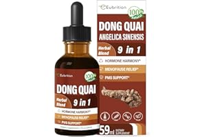 Eubrition Dong Quai Liquid Supplement for Women, Angelica Sinensis Root Extract Tincture Support Menopause & PMS Relief, Hot Flashes, Herbal Blend Drops with Red Clover Fenugreek. 2oz