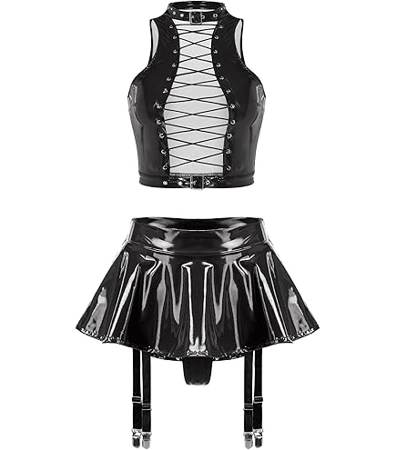 Corset Top Seductive Women Strapless Bra Mini Skirt Sexy Faux