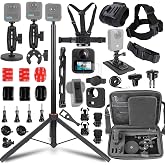 PellKing Accessories Kit for GoPro Max 2,Included 43'' Selfie Stick.Carrying Case,Aluminium 1/4" Adapter,Handlebar Clamp,Magnetic Mount,Quick Release Body Mount,Silicone Case and More Other