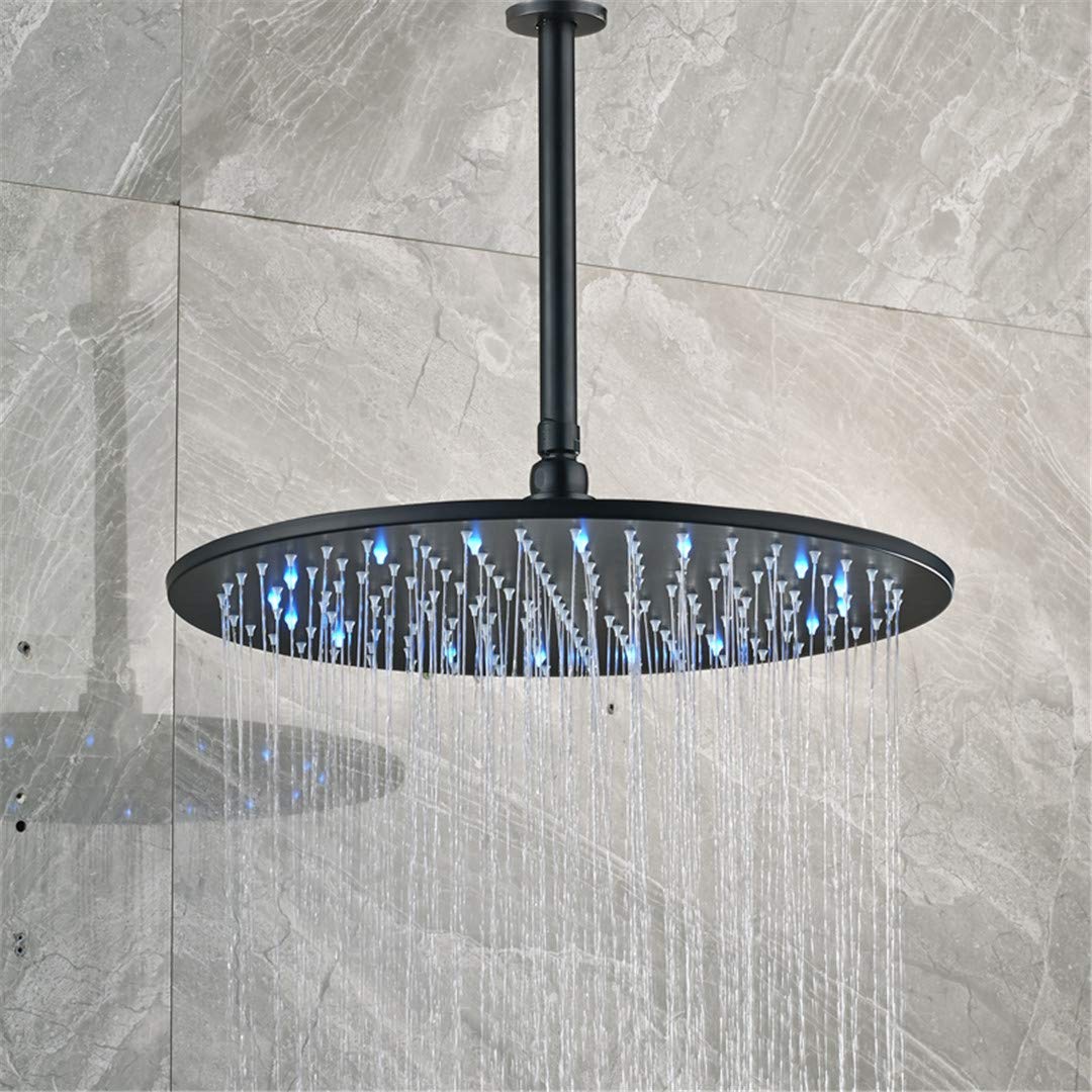 Amazon Com Batheusry Brushed Nickel 16 Inch Led Light Shower Head