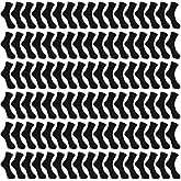 Hanaive Bulk 100 Pair Kids Crew Socks Unisex Stretch Cotton Socks Soft for Childrens Toddlers Youth Homeless Gifts Age 5-10