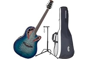 BENBOAR Ovation CE48P-RG Celebrity Elite Plus Super Shallow Regal to Natural Acoustic/Electric Guitar with Gig Bag and Guitar Stand