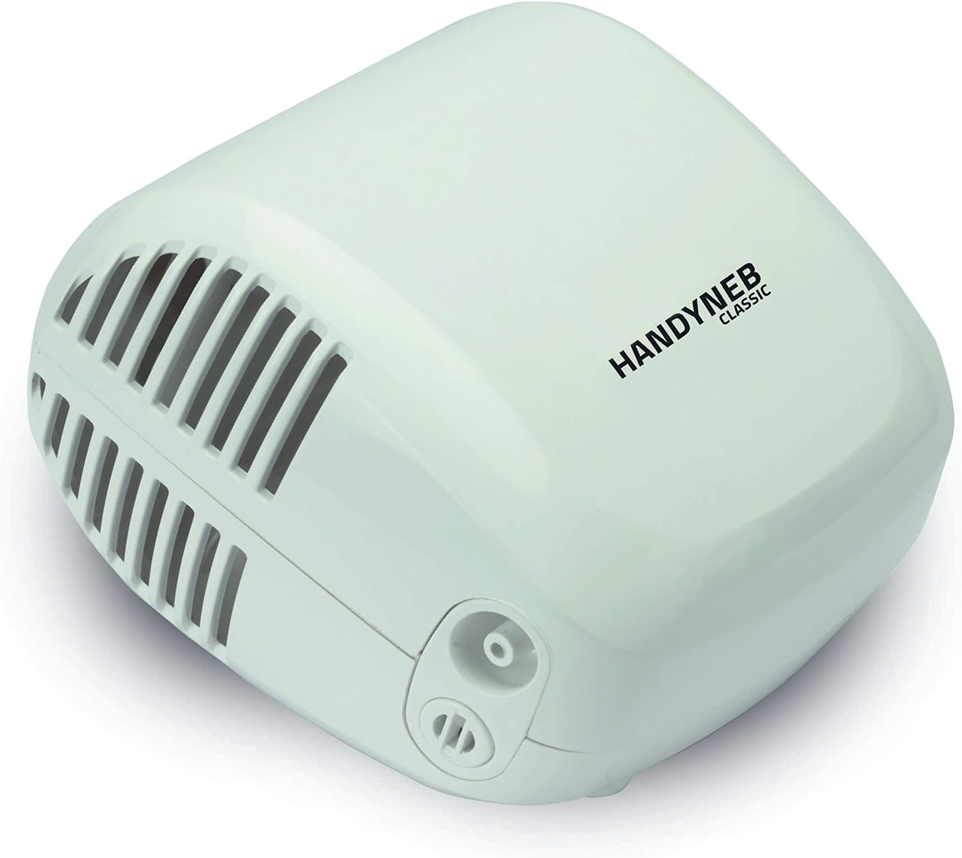 Handyneb Classic Nebulizer with Integrated Baffle, Medicine Bottle Cup, Air Tube, Child Mask (MR-HTCDES620-REDFSHN-RIBB) (White)
