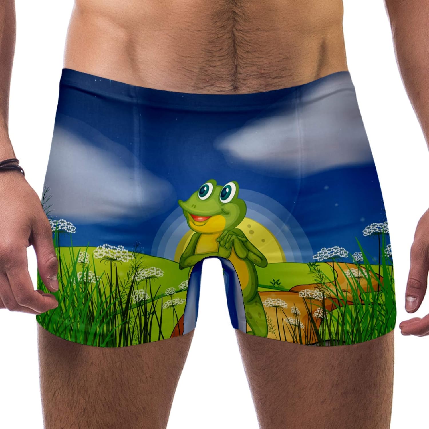LORVIES Une Grenouille regardant l'étoile Brillante Herren Swim Boxer