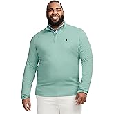 Izod Mens Big & Tall Performance Comfort Quarter Zip Long Sleeve Shirt